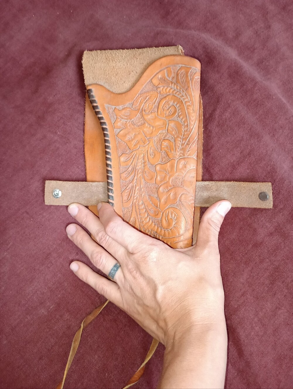 Hand Tooled Leather Holster - Picture 4 of 6
